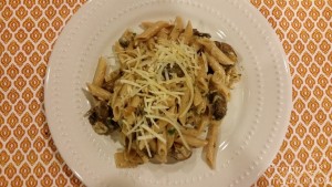 Mushrooms, Caramelized Onions, and Goat Cheese Pasta 12