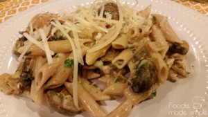Mushrooms, Caramelized Onions, and Goat Cheese Pasta 13