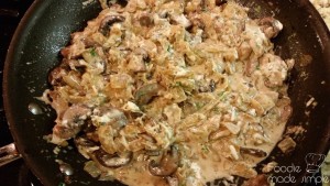 Mushrooms, Caramelized Onions, and Goat Cheese Pasta 9